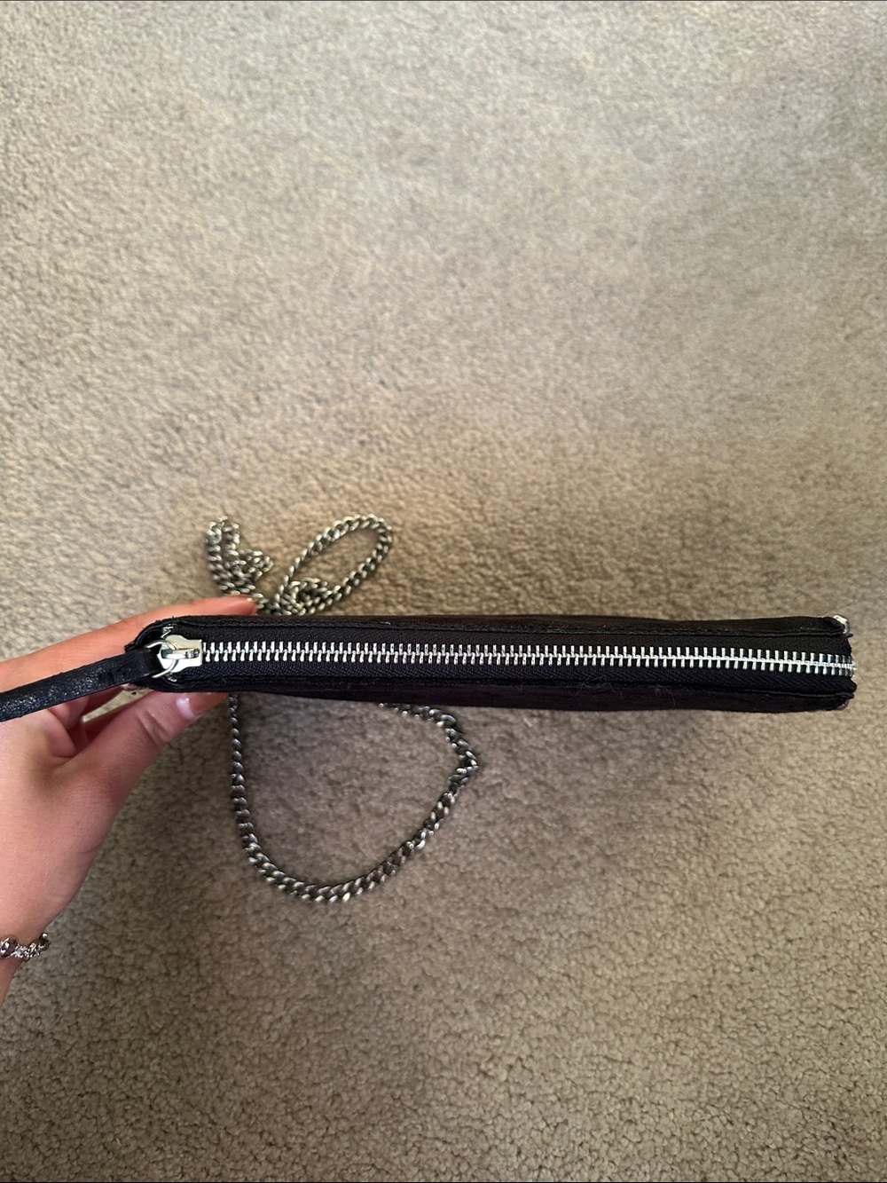 Zara Black Chain Crossbody Clutch with Stud Trim - Picture 9 of 10